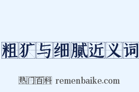 粗犷与细腻近义词是什么意思的图片